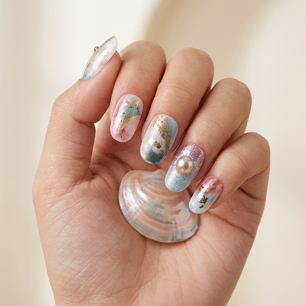 Mermaid Sparkle press-on nails
