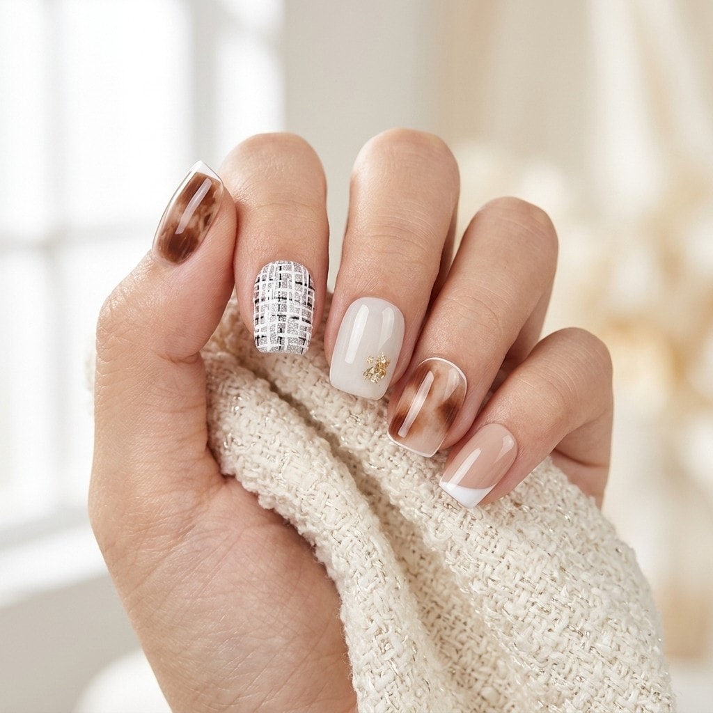 Mocha Matrix press-on nails