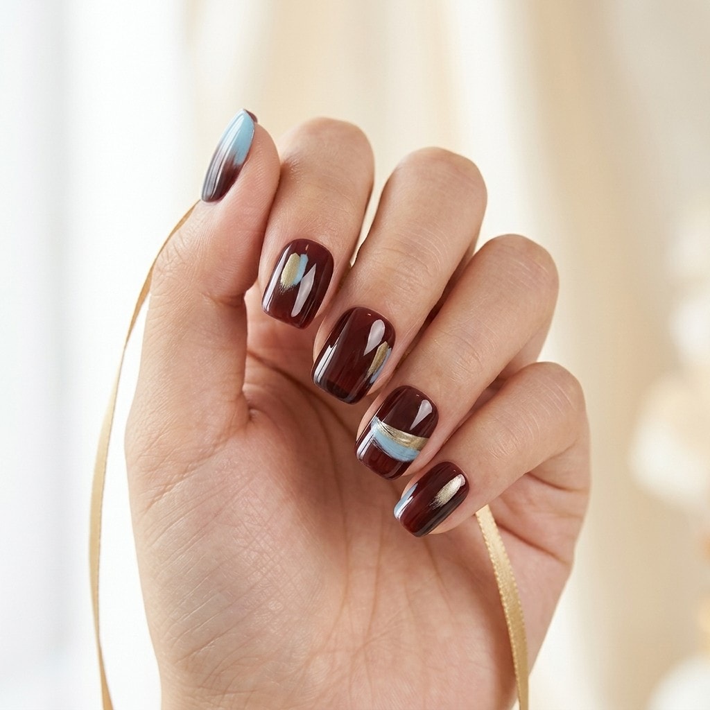 Mystic Maroon press-on nails