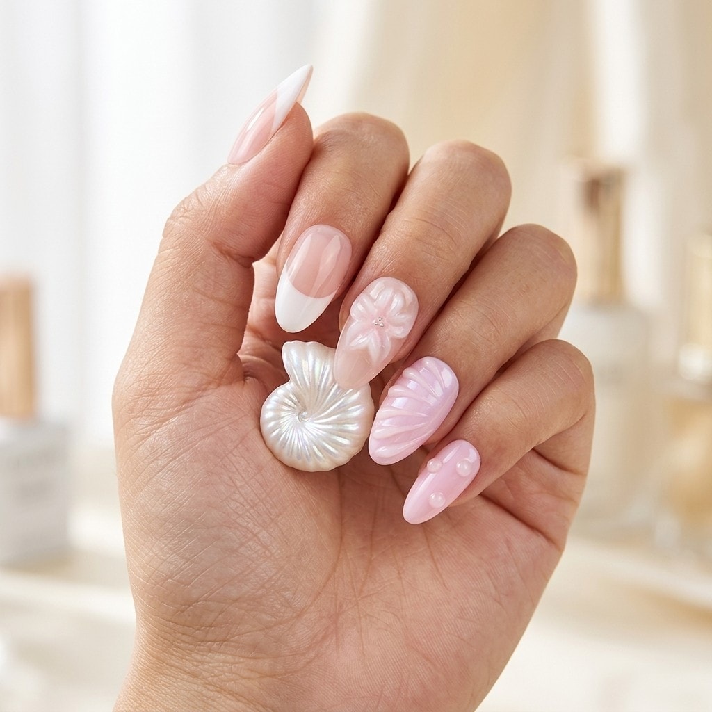 Blush Petal Grace press-on nails