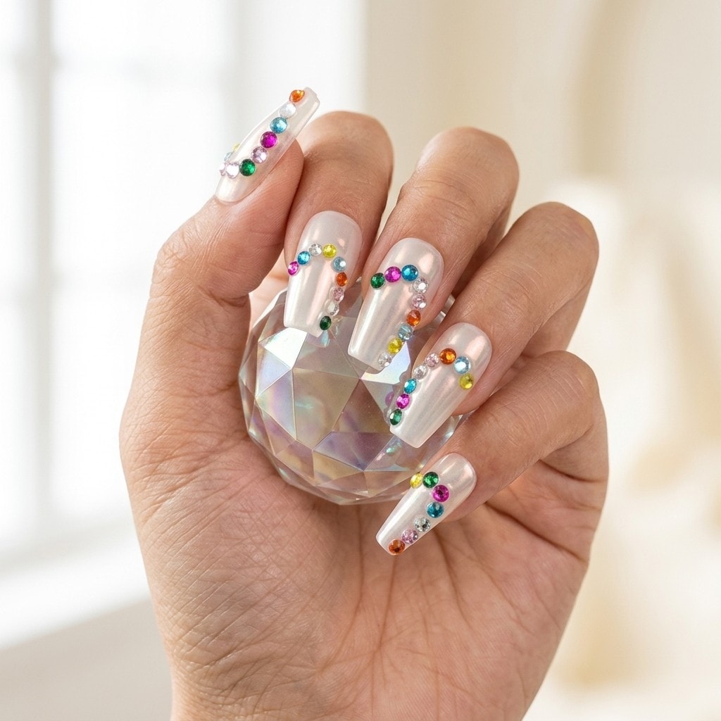 Rainbow Arc press-on nails