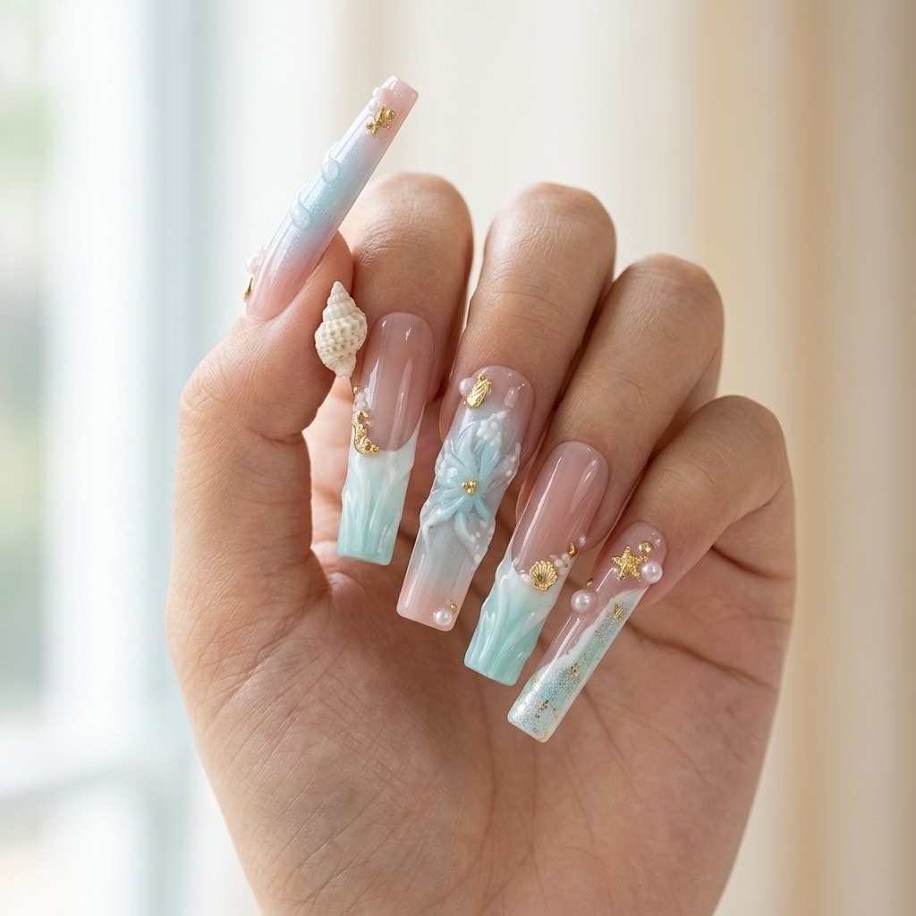 Sea Petal press-on nails