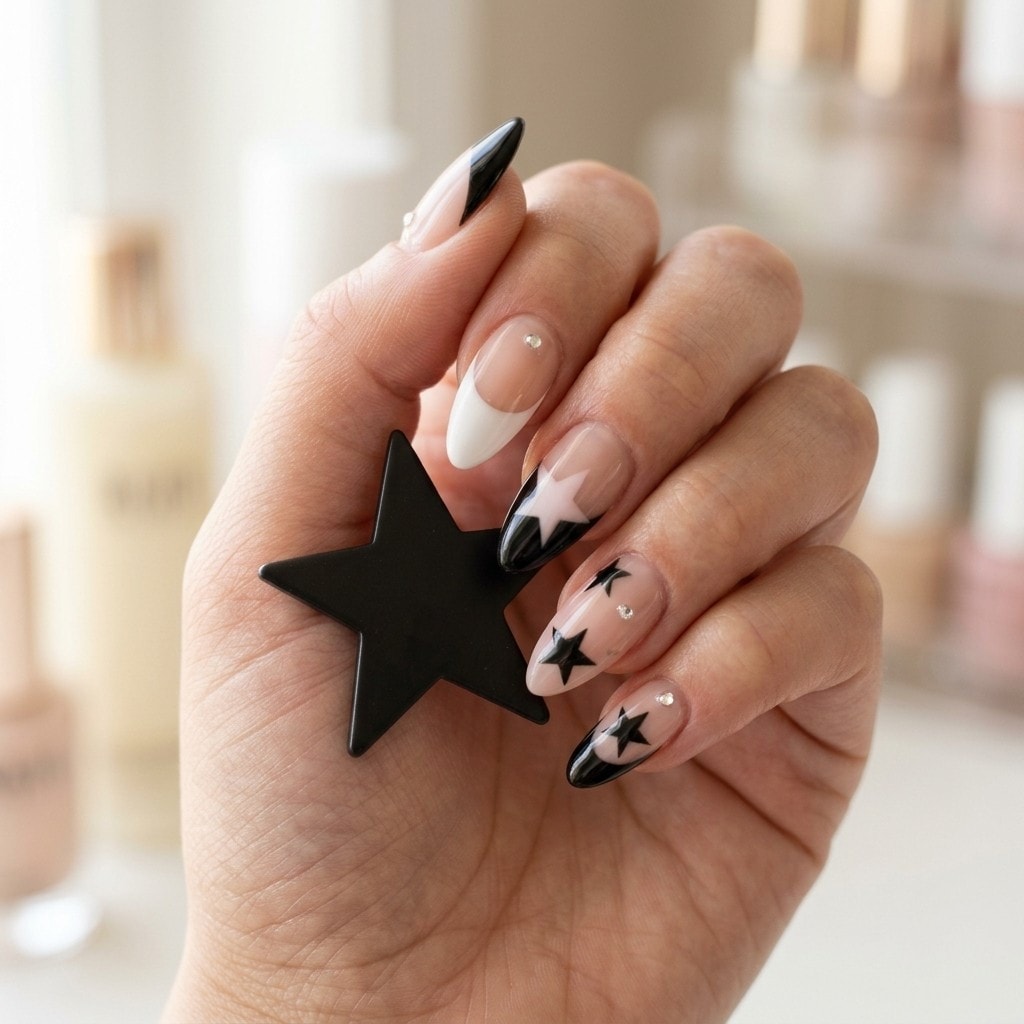 Midnight Star French press-on nails