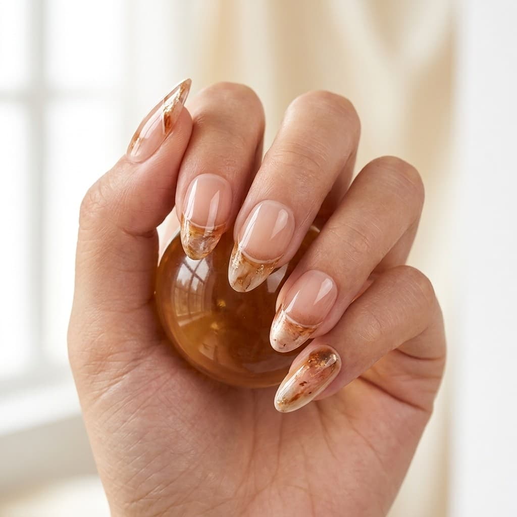 Blush Amber Grace press-on nails