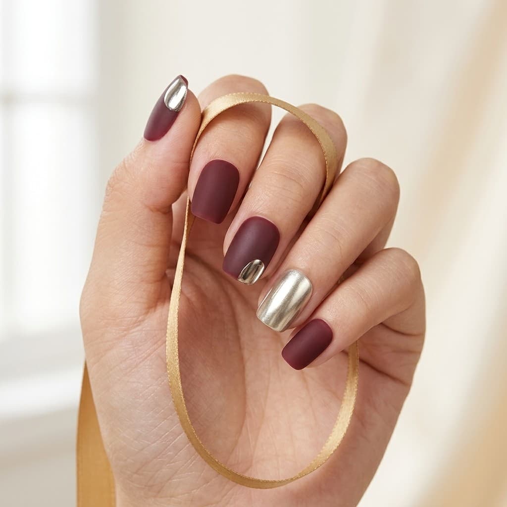 Crimson Glint press-on nails