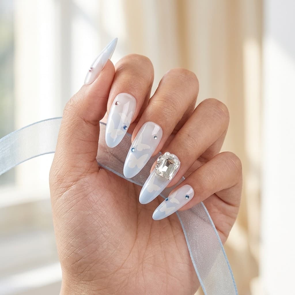 Frost White press-on nails