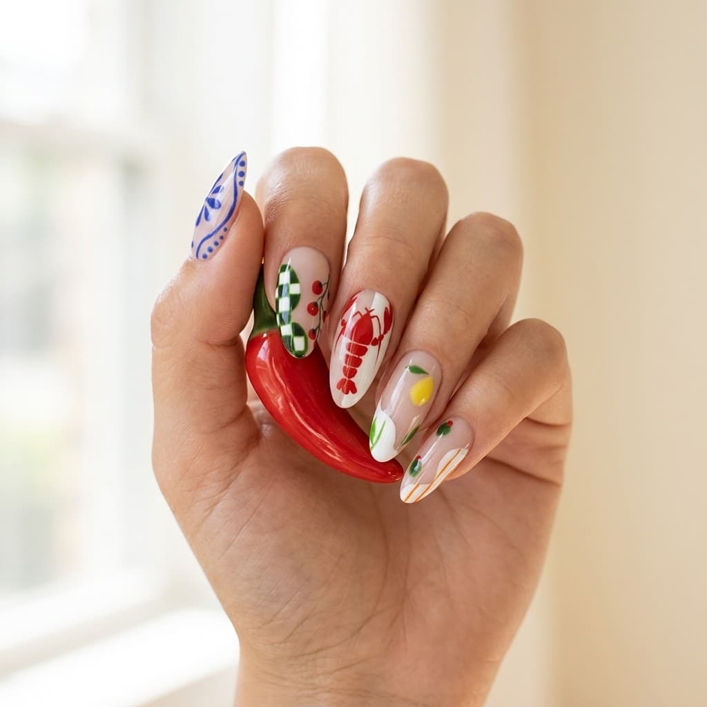 Fruit Floral press-on nails