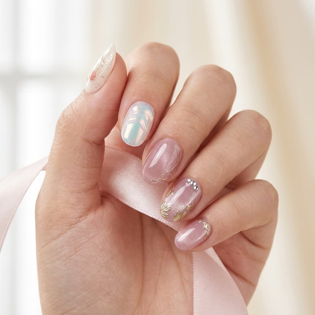 Glimmer Blossom press-on nails