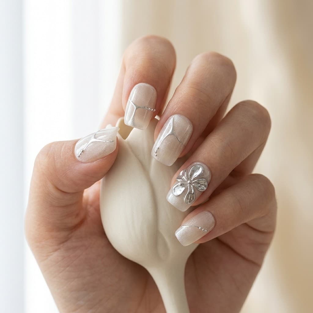 Ivory Whisper press-on nails