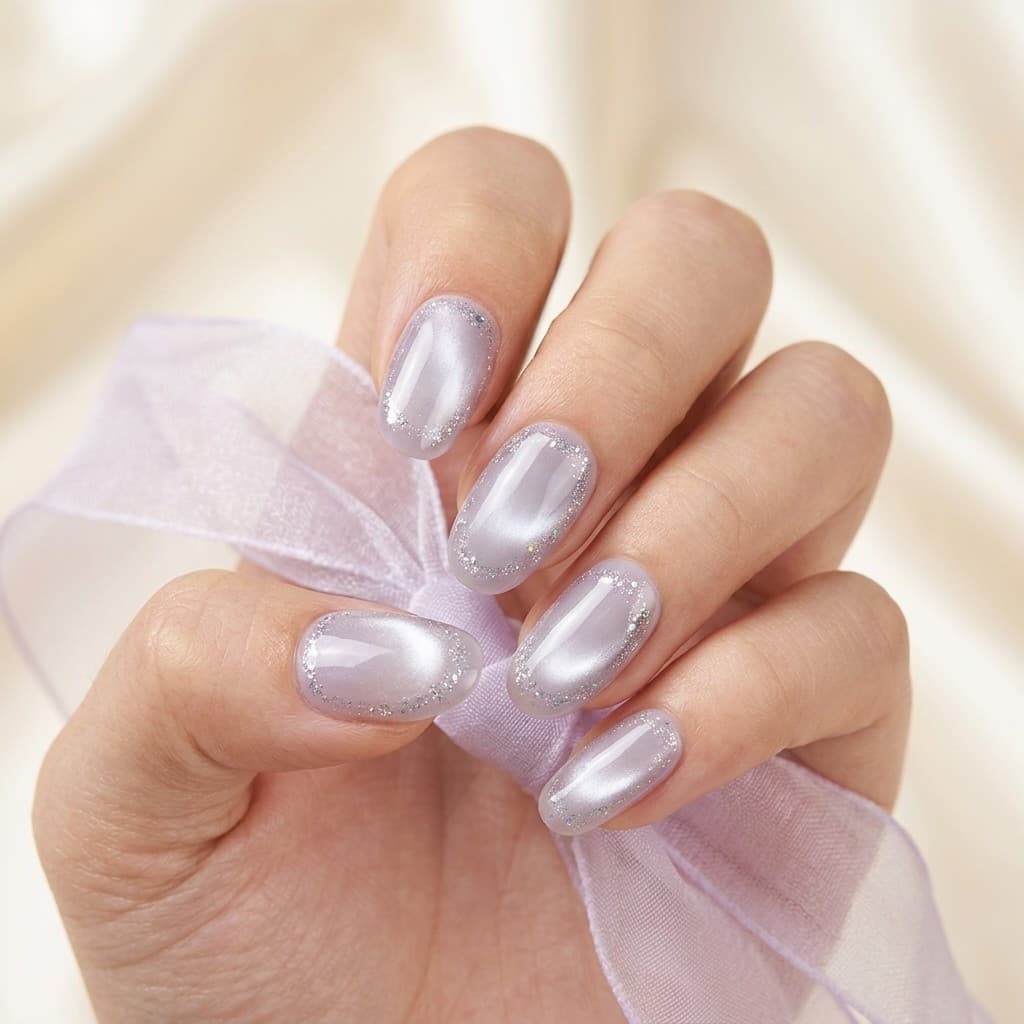Lavender Sparkle press-on nails