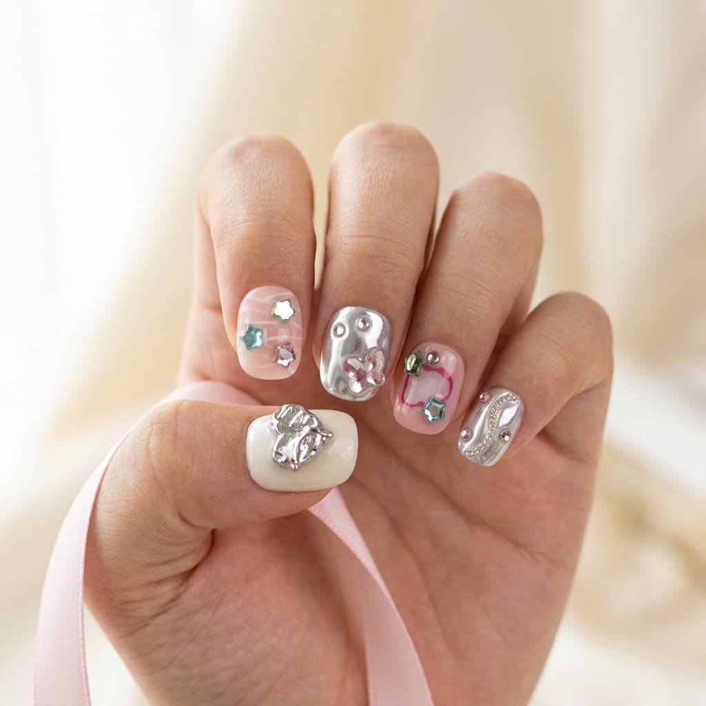 Love Sparkle press-on nails