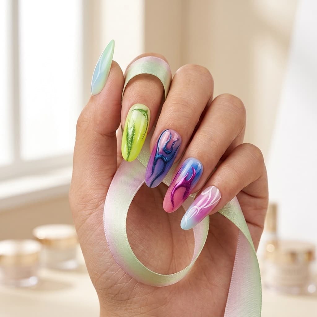 Mystic Flame press-on nails