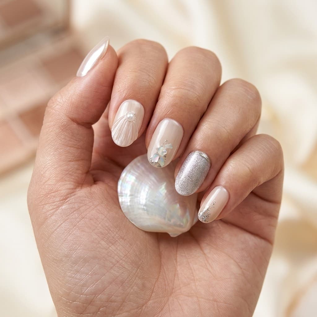 Nude Gleam press-on nails
