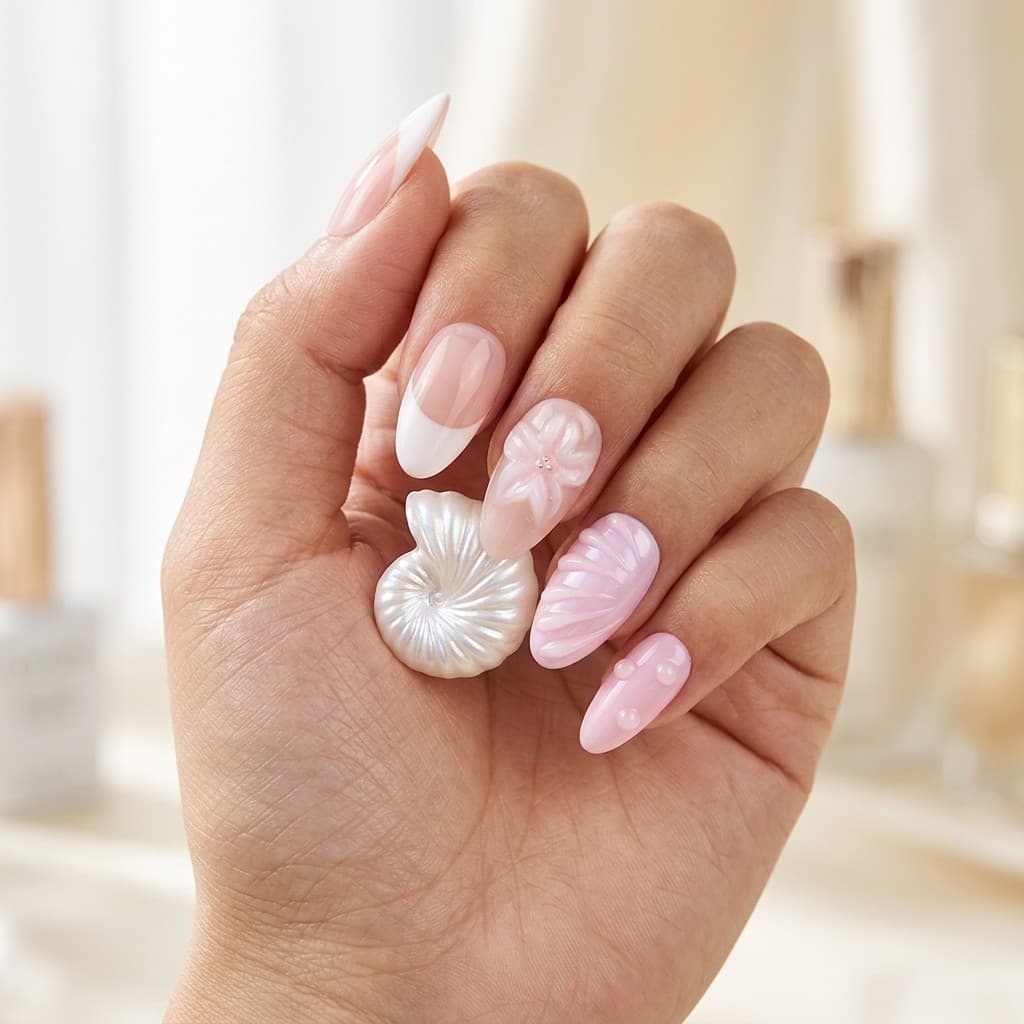 Blush Petal Grace press-on nails