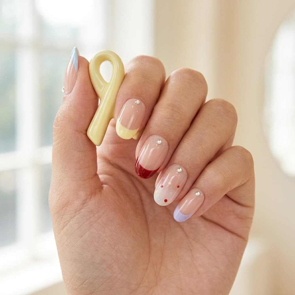 Rainbow Tips press-on nails