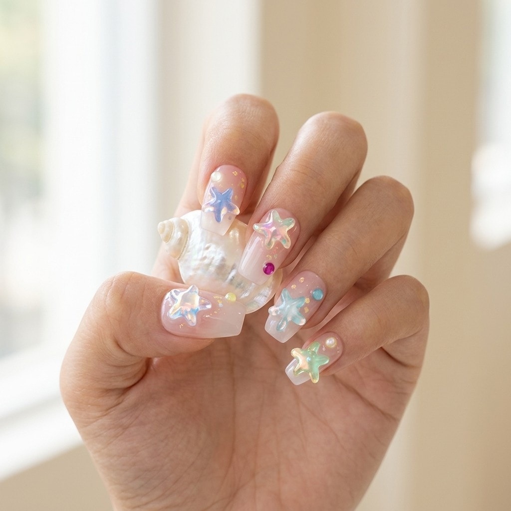 Starlight Blush press-on nails