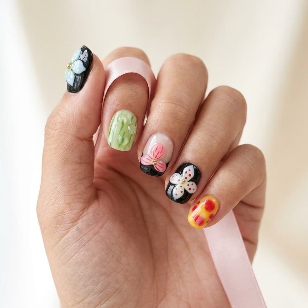Sweet Garden press-on nails