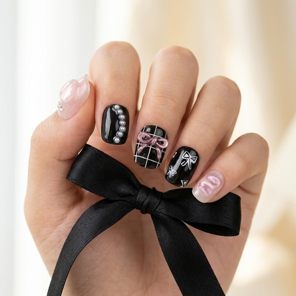 Sweet Goth press-on nails